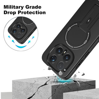 Dành Cho Honor Magic 8 Pro Ốp điện thoại Carbon Tecture Lưng Cứng Cạnh Mềm Có Thể Gập Lại Đế Chống Sốc Chống Rơi Mỏng Bao