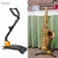 Toyuvn Kim loại có thể gập lại có thể điều chỉnh được Alto Tenor Saxophone Tripod Stand chắc chắn Nhẹ Dễ dàng mang theo Màu đen