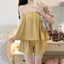 Bộ đồ ngủ dây đeo phong cách Hàn Quốc, mát mẻ cho mùa hè, quần short thoải mái, phù hợp mặc tại nhà.