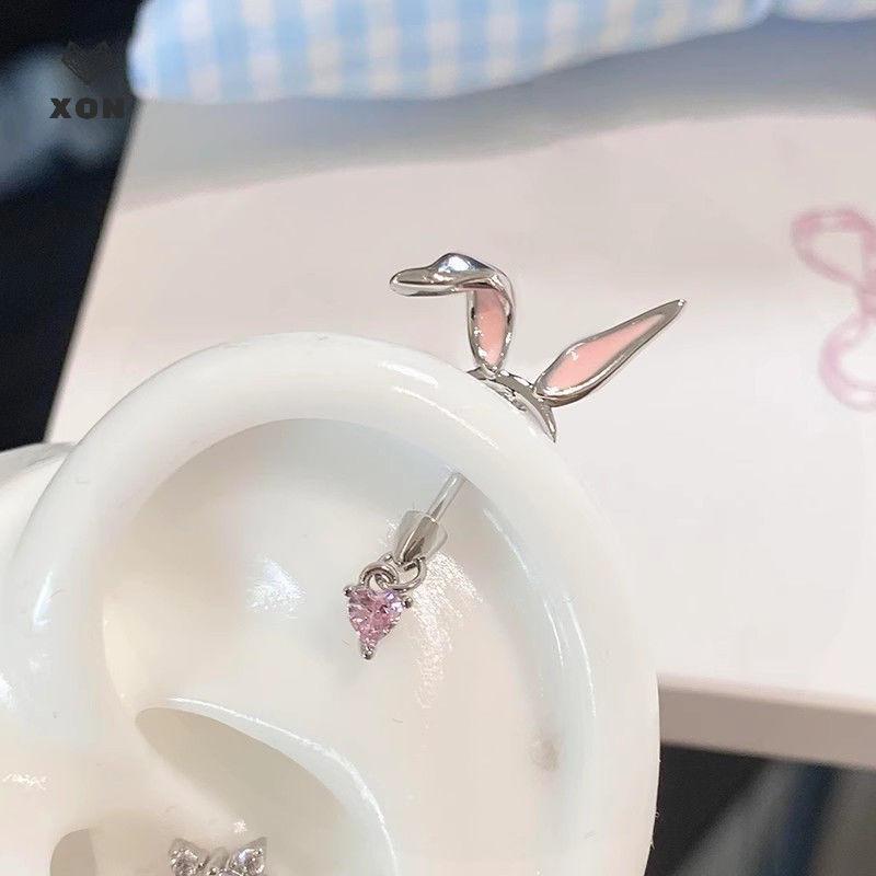 [XON] 1 Chiếc Tai Mèo Hình Flash Zircon Trái Tim Mặt Dây Chuyền Xương Tai Bông Tai Móng Tay Cho Nữ Phụ Kiện Xuyên Cơ Thể Hợp Thời Trang [Mina]