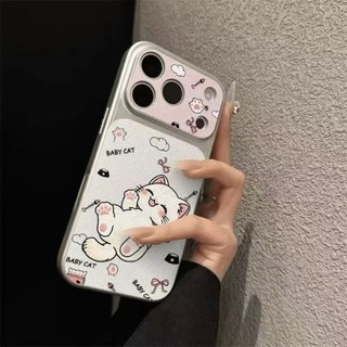 Dành Cho IPhone 17 16 15 14 Plus 13 12 11ProMax X XR XS Phim hoạt hình mèo trắng Corning da dán trường hợp điện thoại