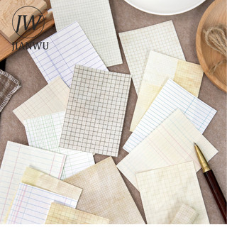 JIANWU Checkered Mist Series Vintage Gird Phong Cảnh Cắt Dán Thêu Sò Chất Liệu Giấy Sáng Tạo DIY Rác Tạp Chí Văn Phòng Phẩm