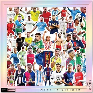 100 sticker cầu thủ bóng đá phù hợp trang trí chuẩn bị world cup 2026 chống nước tốt