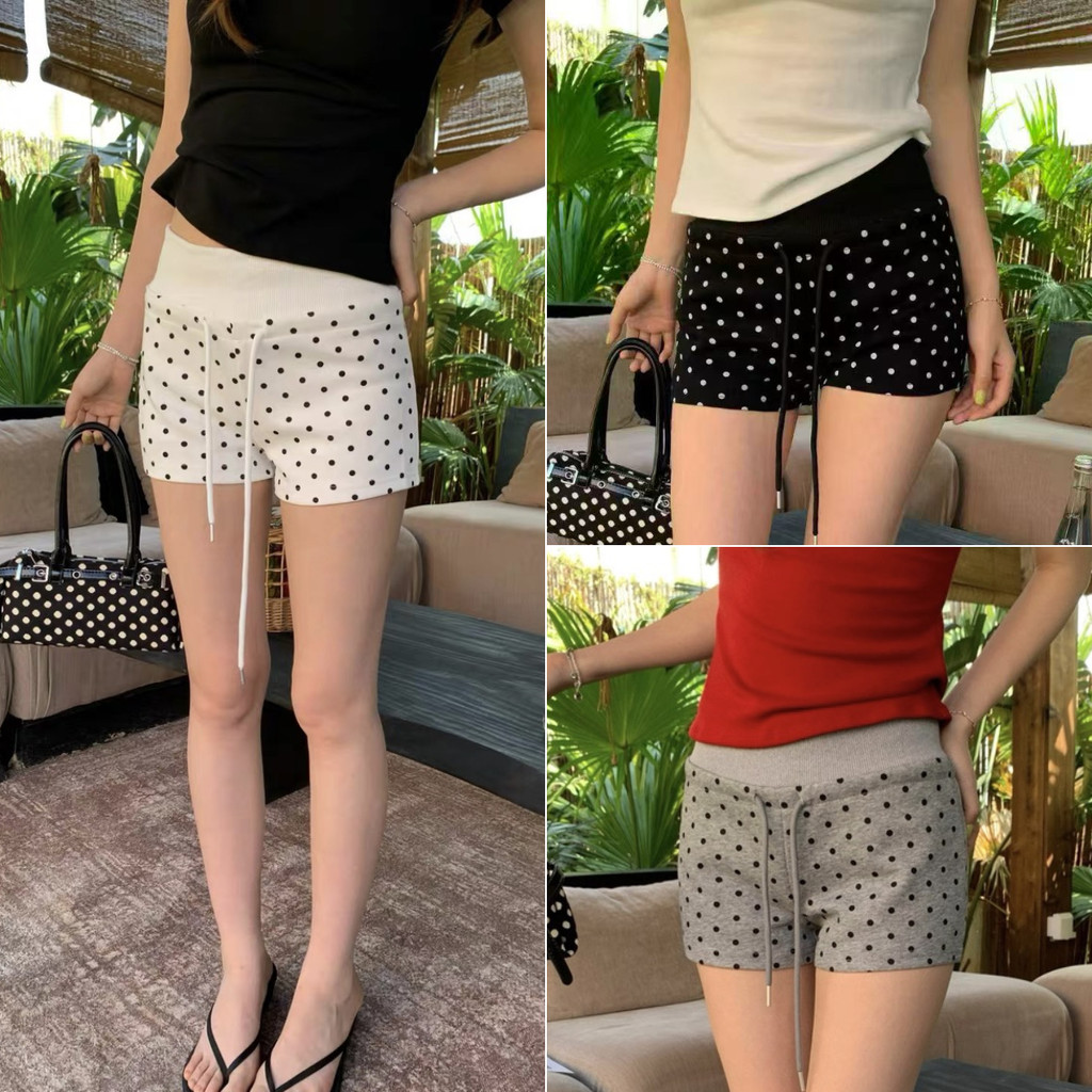 quần short American Polka Dot 2026 Summer Casual Drawstring Yoga Beach