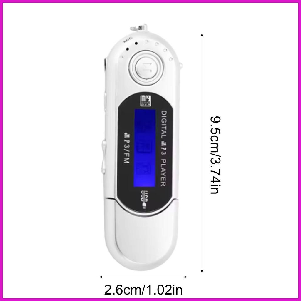 Máy nghe nhạc MP3 Chạy bằng pin Máy nghe nhạc USB di động MP3 có màn hình hiển thị để ghi âm nhà bếp lyuvn