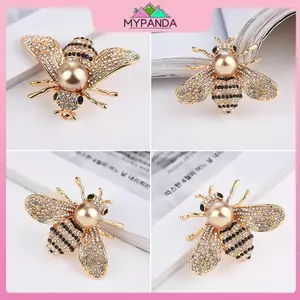 MYPANDA Trâm cài tóc hình côn trùng thổ cẩm nhỏ, pha lê kim cương giả