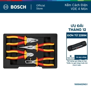 Bộ kềm cách điện VDE đa năng 4 món Bosch chất lượng chuẩn Đức