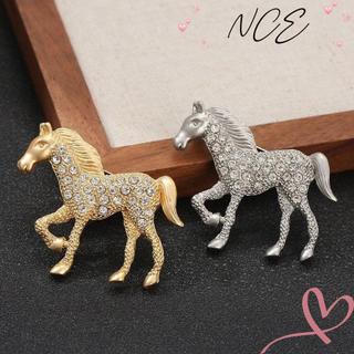 Trâm cài hình ngựa NCE với đá lấp lánh, lapel pin động vật sang trọng - quà tặng độc đáo