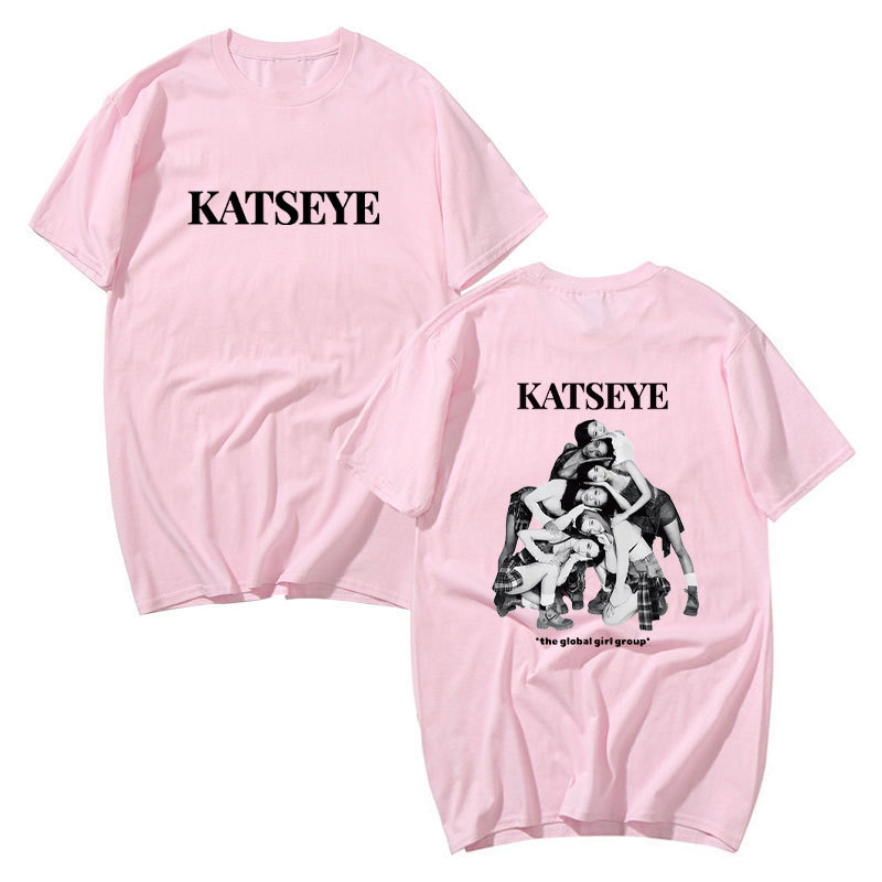 Áo thun thời trang retro Katseye, chất liệu cotton, size lớn, phù hợp nam nữ - Quà tặng hoàn hảo dành cho fan K-pop