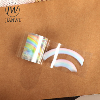 JIANWU 50mm * 5m Vintage Cầu Vồng Phong Cảnh Chất Liệu Cắt Dán Thêu Sò PET Băng Sáng Tạo DIY Tạp Chí Văn Phòng Phẩm