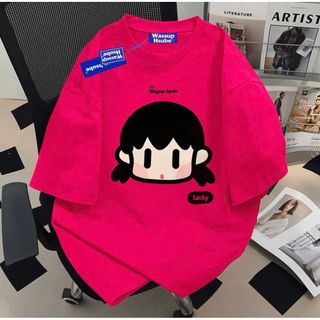 Áo phông unisex tay lỡ cotton su mát đa dạng Hình bé XUKAA Hoạt hình-thuba94