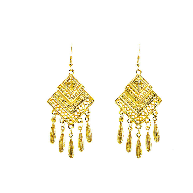 Bông tai tua rua vàng Bohemian dài phong cách dân tộc, phụ kiện du lịch retro lạ mắt, thay đổi được, kèm kẹp tai/móc bạc S925