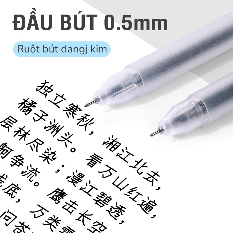 Set 30 Bút Gel Đa Năng 0.5mm – Mực Đen Ra Đều, Dung Lượng Lớn, Phù Hợp Viết Học Tập Hằng Ngày
