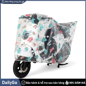 Áo xe máy cỡ lớn bảo vệ toàn diện, Bạt Trùm, Xe Máy, Nhựa PEVA trong suốt, In họa tiết, 2m2x1m2