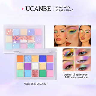 Bảng phấn mắt đầy màu sắc UCANBE-15 màu sắc Mờ rực rỡ, lấp lánh lung linh & lấp lánh Duochrome Hoàn thiện sắc tố cao, có thể pha trộn, lâu trôi Pastel Rainbow Eye Makeup Pallet
