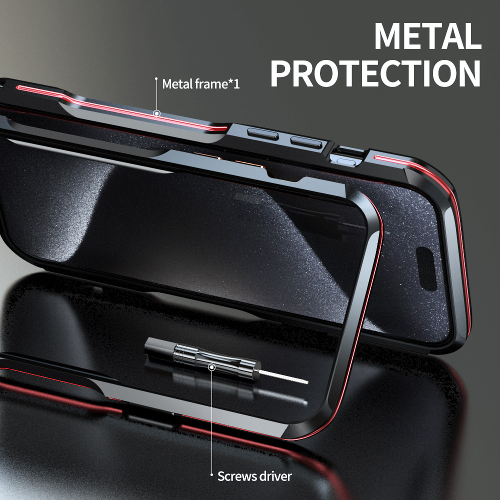 Dành Cho iPhone 17 16 15 14 13 Pro Max Armor Case Khung Kim Loại Sang Trọng Hợp Kim Nhôm Nhẹ Chống Sốc Ốp Lưng