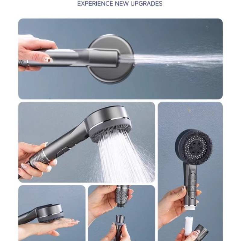 Vòi Sen Nóng Lạnh Tăng Áp 4 Chế Độ, Đầu Silicon Massage, Bộ Lọc Tạp Chất, Nhấn Nút Chuyển Đổi