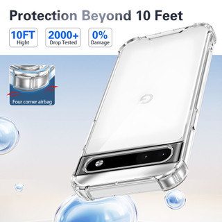 Dành cho Google Pixel 6A / 6 Pro Ốp điện thoại cứng pha lê trong suốt chống rơi 4 chiếc Vỏ mỏng chống sốc
