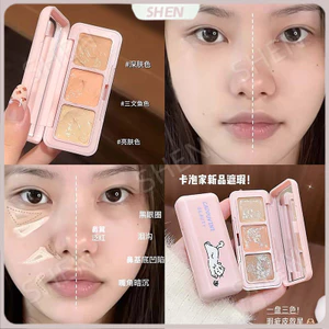 CAPPUVINI Playful Cat Repairing Concealer Palette Che Khuyết Điểm Mụn Dấu Vết Vòng Tròn Tối Che Khuyết Điểm Đường Mũi