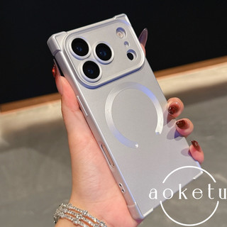 Thiết kế hình vuông sáng tạo phù hợp cho vỏ điện thoại iPhone 17 Promax kết cấu kim loại mờ Apple 17 bao gồm tất cả với màng ống kính 16 / 15 / 14 túi khí silicon chống rơi vỏ mềm