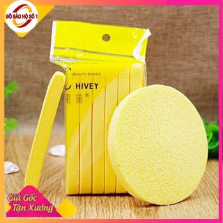 { Sỉ 10 gói } Bông rửa mặt dạng nén Chivey, Bông nở rửa mặt mềm mịn lành tính, Bông mút rửa mặt