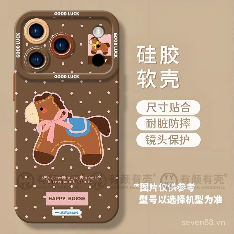 Ốp Điện Thoại Thích Hợp Cho iPhone 11 12 13 14 15 16 17 Pro max Plus Air Bow Pony Vỏ Bảo Vệ Chống Sốc Bao Gồm Tất Cả GNNV