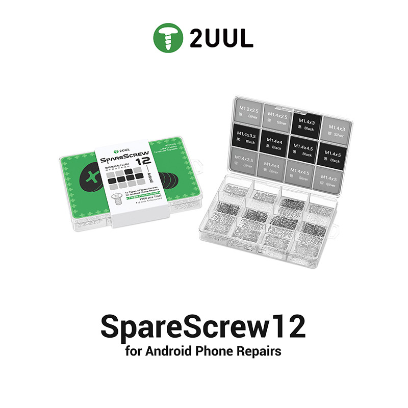 2UUL SC12 12 Loại Android Thay Thế Bộ Vít Phillip 1200 Cái / HỘP Cho 98% Điện Thoại Android Sửa Chữa 12 Loại Phillip Vít Bộ Dụng Cụ