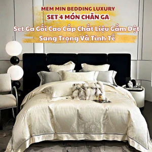 Bộ chăn ga gối gấm dệt 4 món Memminbedding Luxury với tông màu sang trọng mang phong cách hoàng gia