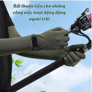 Găng Tay Chống Nắng Nam Nữ Dài Tay UPF50+ Chống UV Vải Lụa Thoáng Khí Lái Xe, Thể Thao Ngoài Trời