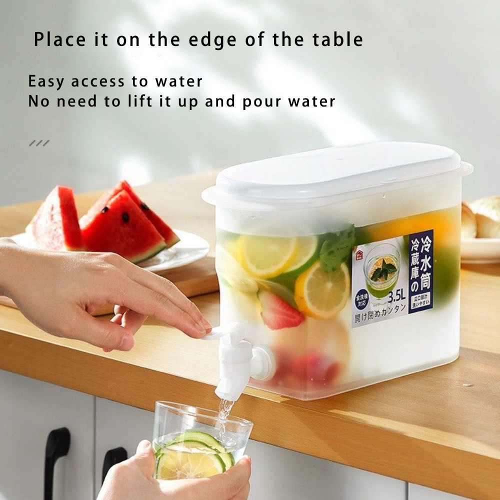 Bình đựng nước lạnh bằng nhựa Hộp đựng nước lạnh tiện lợi 3,5L Ấm đun nước uống có vòi Trái cây Ấm trà Tủ lạnh