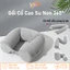Gối Cổ Du Lịch Cao Su Non - Nâng Đỡ 360° Theo Mọi Tư Thế, Vải Mềm Mịn Tháo Rời Giặt Sạch, Bảo Vệ Cột Sống Cổ