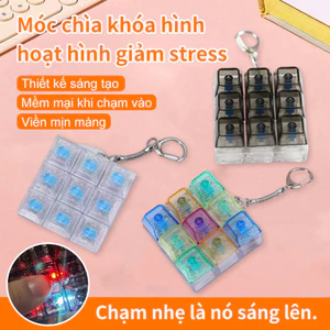 Fidget Toy kèm bàn phím - Móc khóa có nút đèn LED, Đồ chơi chống căng thẳng cho người lớn giải tỏa căng thẳng