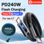 Trong Suốt Vỏ Chip Cáp Sạc Điện Thoại 240W Loại C Sang Loại C Flash Cáp Sạc Nylon Bím Chống Rỉ Dây Dữ Liệu Cho ios15-17