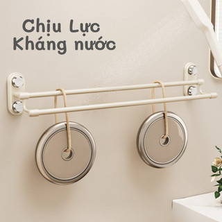 Giá Treo Khăn Gắn Tường 2 Tầng Không Cần Khoan, Kệ Treo Khăn Nhà Tắm Hút Chân Không Cao Cấp