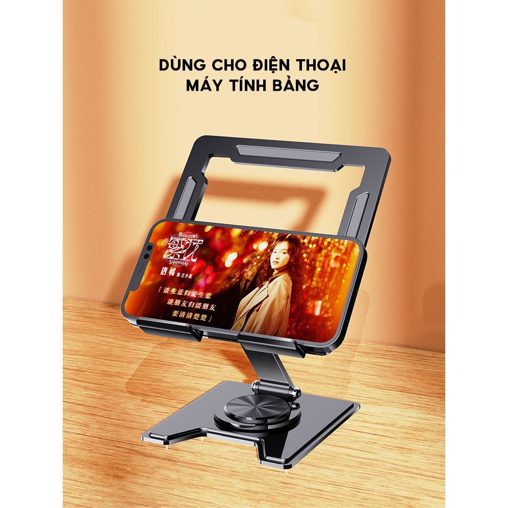 Giá Đỡ , Đế Tản Nhiệt, Điện Thoại,Máy Tính Bảng gấp gọn Xoay 360 Độ Chất Liệu Hợp Kim Nhôm Cao Cấp