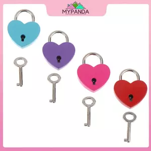 MYPANDA 1 Bộ Hình Trái Tim Padlos Phần Cứng Hành Lý Los Có Chìa Khóa Lo Dành Cho Du Lịch Cưới Hộp Trang Sức Nhật Ký Sách Vali Quà Tặng Giáng Sinh.
