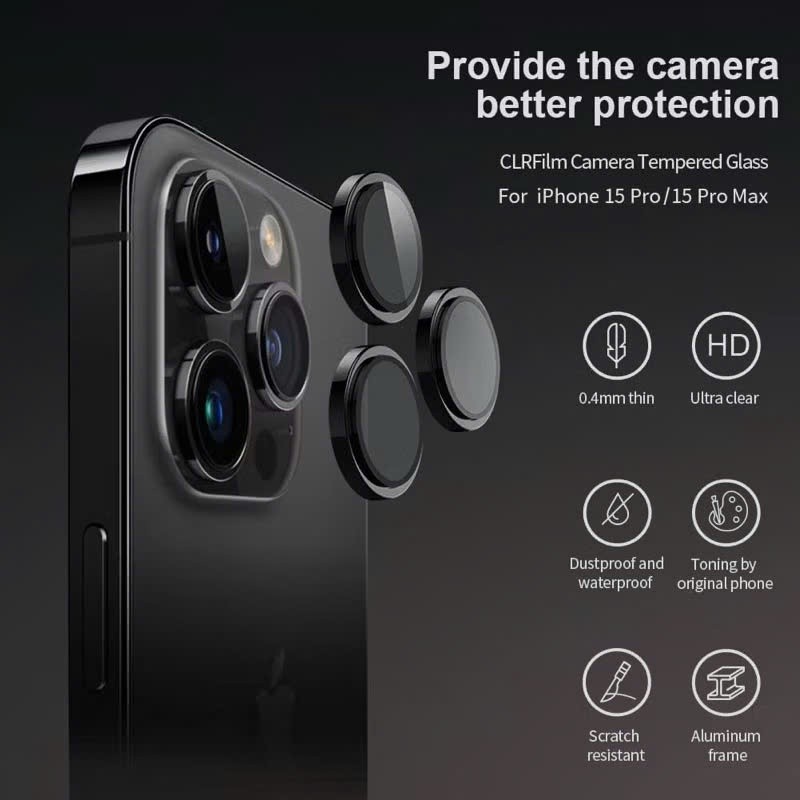 [Chính Hãng] Bộ Vòng Cường Lực Bảo Vệ Camera Anank AR Corning Gorilla Chống Chói, Trầy Xước Cho IP 15/16/17 Pro Max