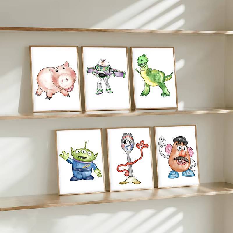 Toy Story Watercolor Art Prints Canvas Painting Art Home Wall Decor Canvas Poster
