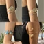 AWNGD Mở Vòng Tay, Vòng Tay Mở Màu Vàng Bohemian, Conch Sao Biển Có Thể Điều Chỉnh Cánh Tay Trên Lắc Tay Nữ