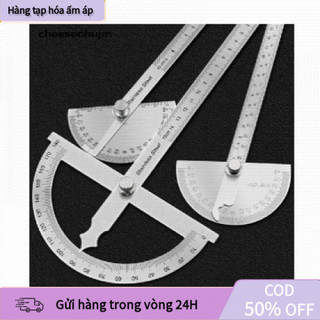 [COD] Thước Đo Góc Bằng Thép Không Gỉ 0-180 Độ Tiện Dụng Cho Cơ Khí, Xây Dựng
