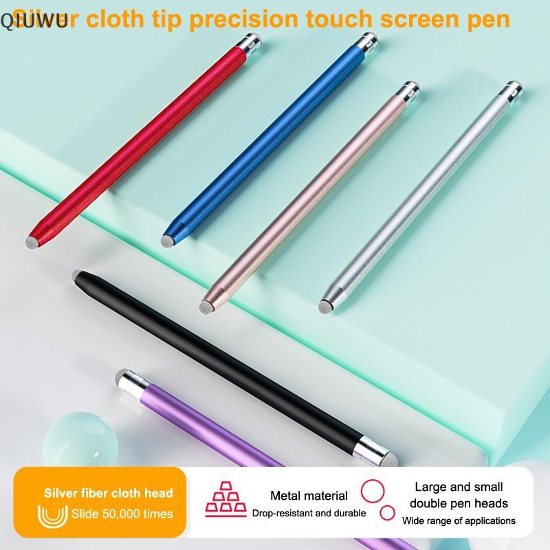 Bút cảm ứng điện dung sợi lưới QIUWU Bút cảm ứng đôi Nib Bút vẽ cho màn hình điện dung đa năng Máy tính bảng điện thoại thông minh.