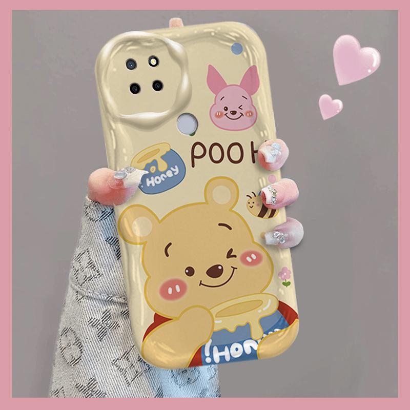 Vỏ Silicon Hoạt Hình Cho Realme C12 C15 C25 C25S Narzo 30A Narzo 20 3D Vỏ Kem TPU Mềm Winnie the Pooh Vỏ Điện Thoại Chống Sốc