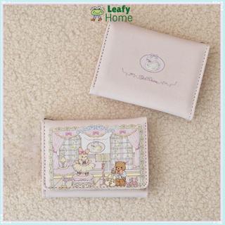 [Giao hàng từ Việt Nam] Túi đựng tiền LEAFYHOME, Ví ngắn hình gấu và thỏ nhiều khe, Ví đựng tiền xu di động PU thời trang dành cho nữ