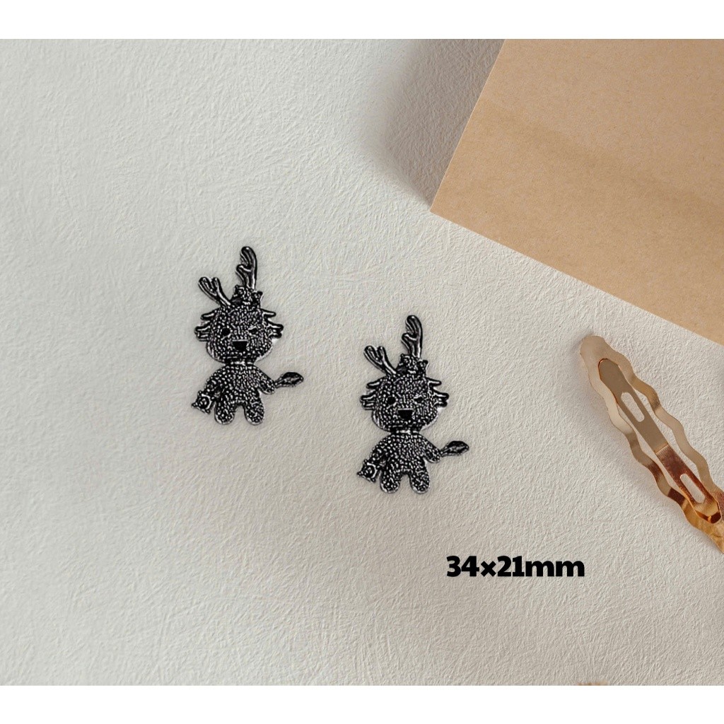Set Charm Black Luxury Icon Cao Cấp, Charm Đen Đính Đá Sang Chảnh, Trang Trí Dép Túi Xách Phong Cách Thời Trang, Hot Tre