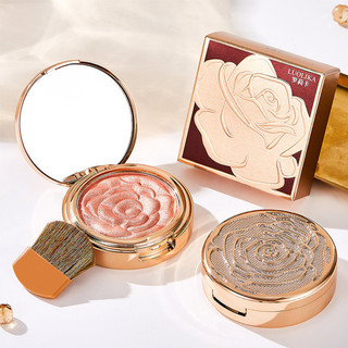 LUOLIKA Hoa Hồng Cánh Hoa Highlighter Blush Trang Điểm Khỏa Thân Lâu Dài Làm Sáng Tự Nhiên Matte Finish