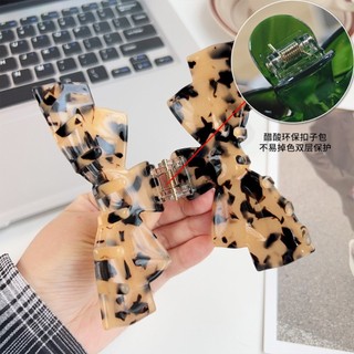 Kẹp Tóc Cá Mập Acetate Chất Lượng Cao, Hoa Màu Phía Sau - Phụ Kiện Tóc Thời Trang