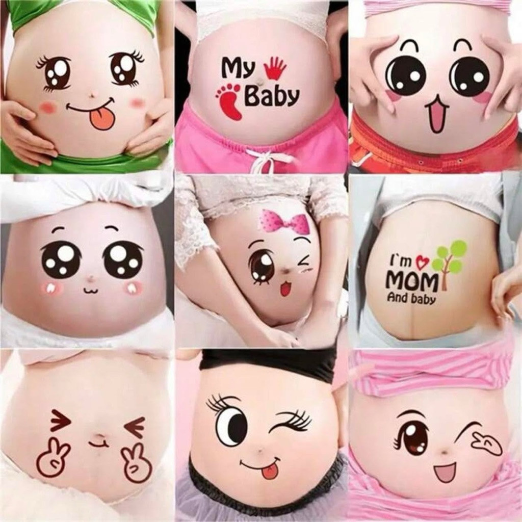 Decal Miếng Dán Bụng Bầu Dễ Thương Chụp Ảnh Lưu Lại Kỷ Niệm Thai Kỳ Sticker Cute DouDou A44