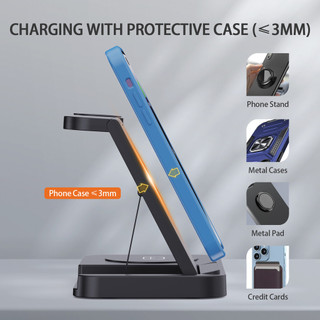 SHEREN Sản phẩm mới Thích hợp cho Samsung Watch Tai nghe điện thoại di động Bộ sạc ba trong một có thể gập lại Sạc gấp