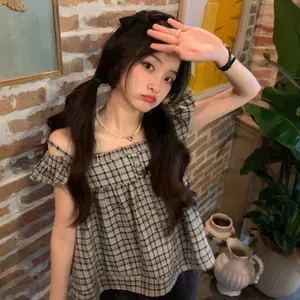 Áo sơ mi ngắn cổ vuông dáng rộng cho mùa hè