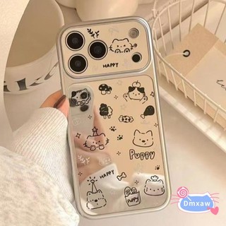 Ốp Điện Thoại Gương Chó Mèo Dễ Thương Cho iPhone Air 17 Pro Max 16 15 14 Plus 13 12 11 Pro Max XR XS Max X Vỏ Sang Trọng Có Dây Xích Pha Lê